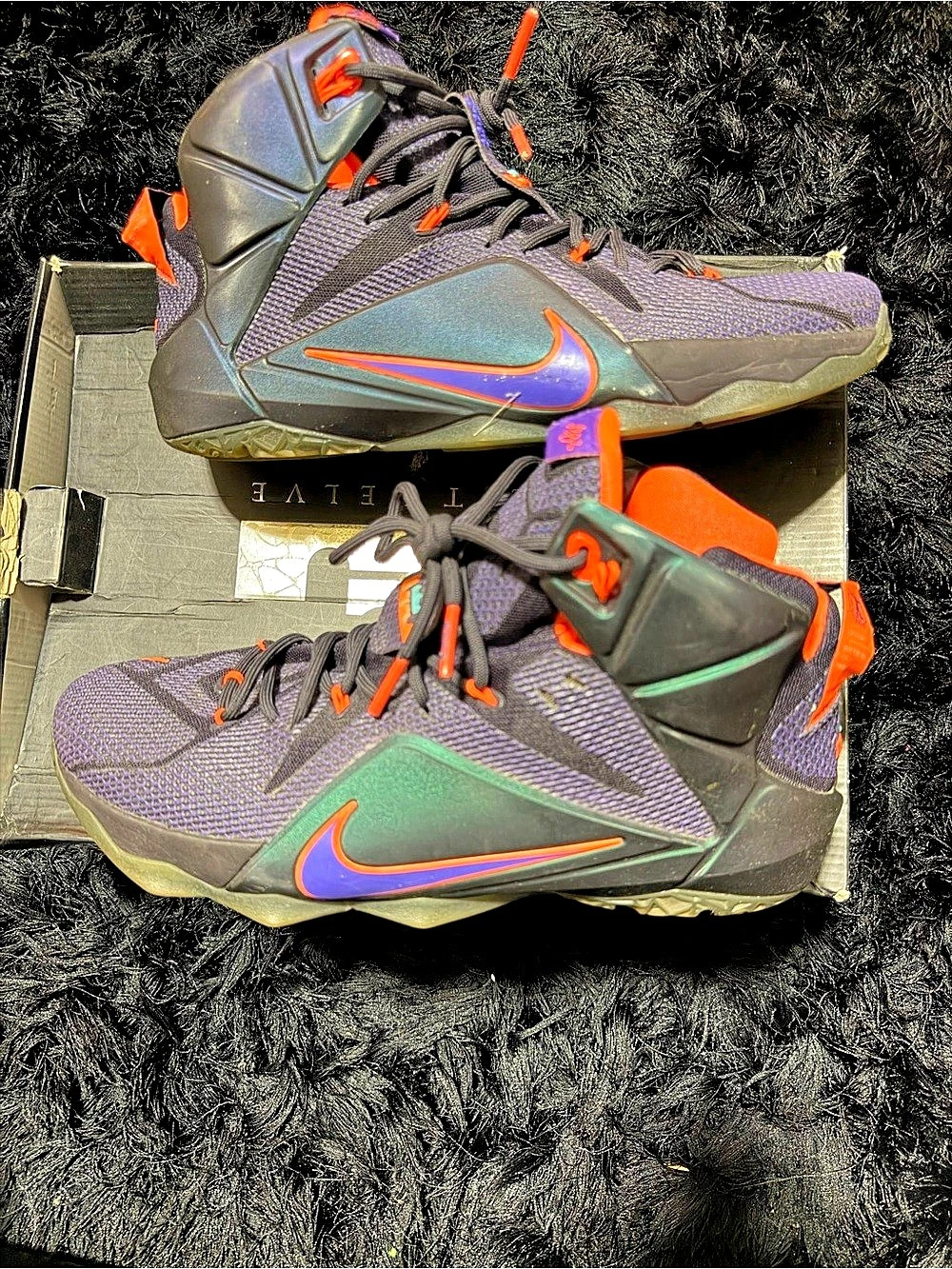Nike LeBron 12 'Instinct' Athletic Shoes Purple & Orange